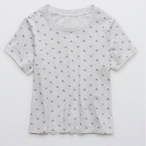 Aerie cropped floral sleep Tee size Medium